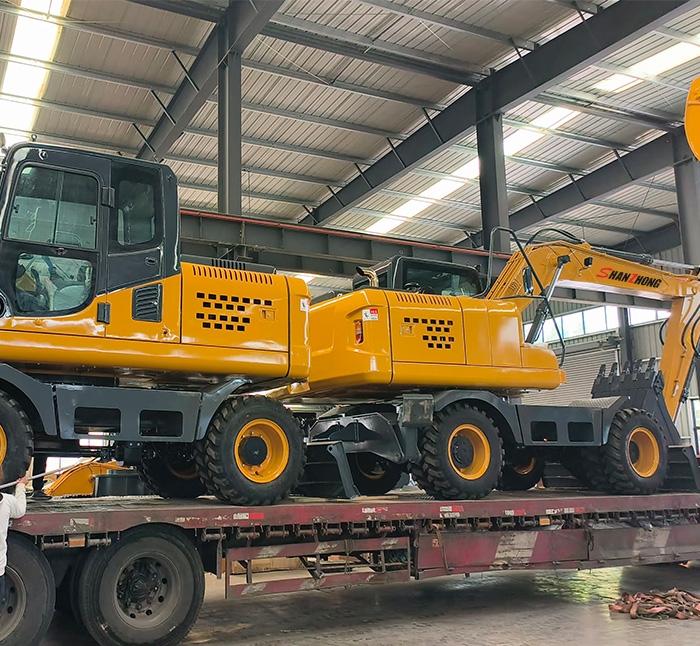 Two Wheel Excavators ready to set off on a journey to Central Asia