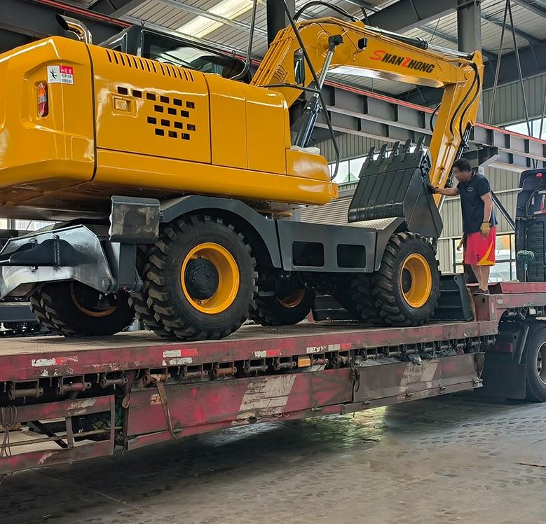 Two Wheel Excavators ready to set off on a journey to Central Asia