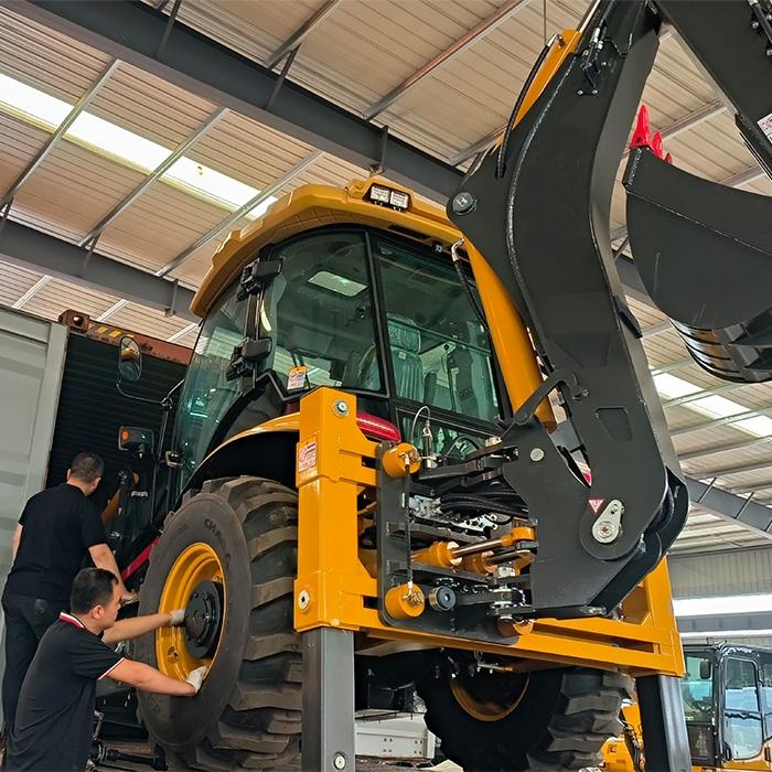 The Backhoe Loader is ready to be shipped to Africa.